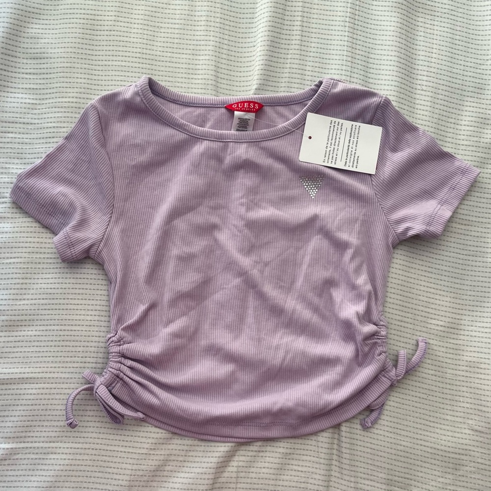 Guess Lavender Ruched Tee